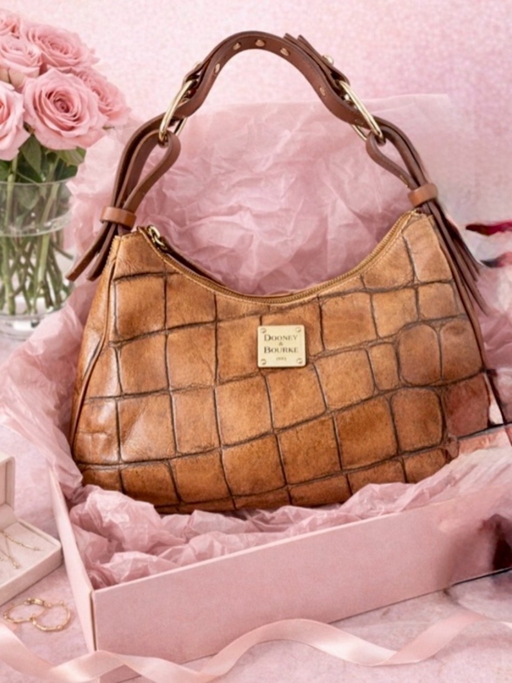 Dooney & Bourke Croco‑Embossed Hobo